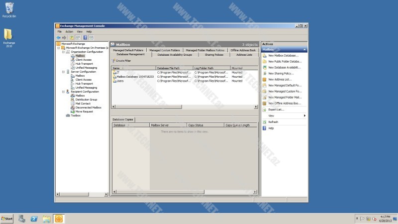 New Mailbox Database all
