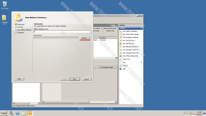 New Mailbox Database name