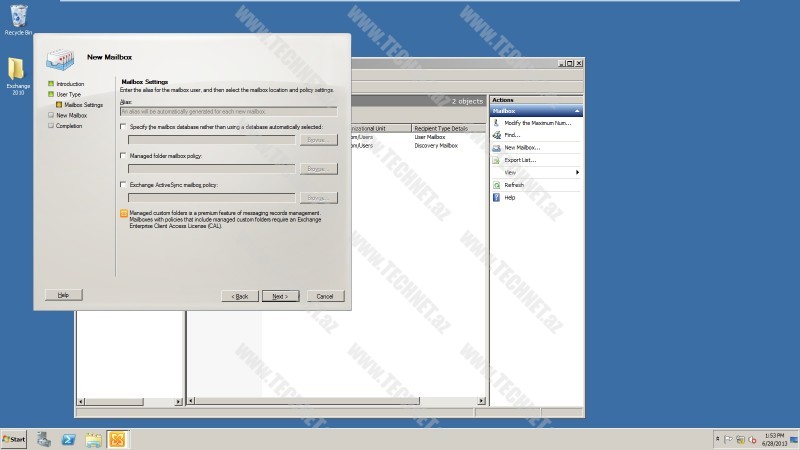 User mailbox Settings