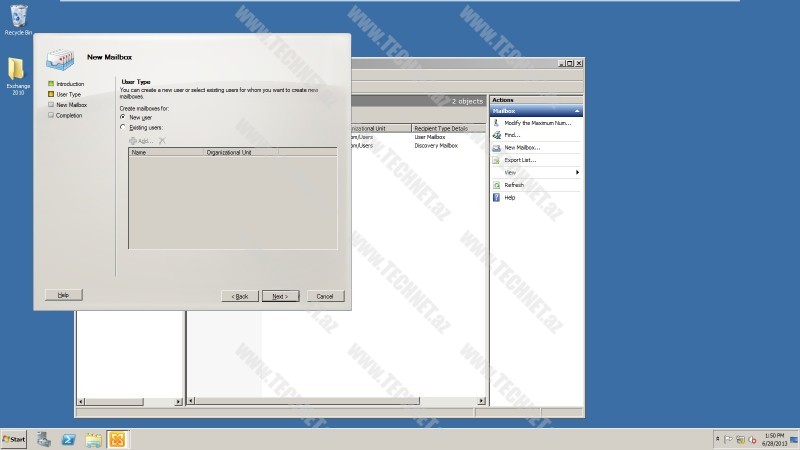 User mailbox User type