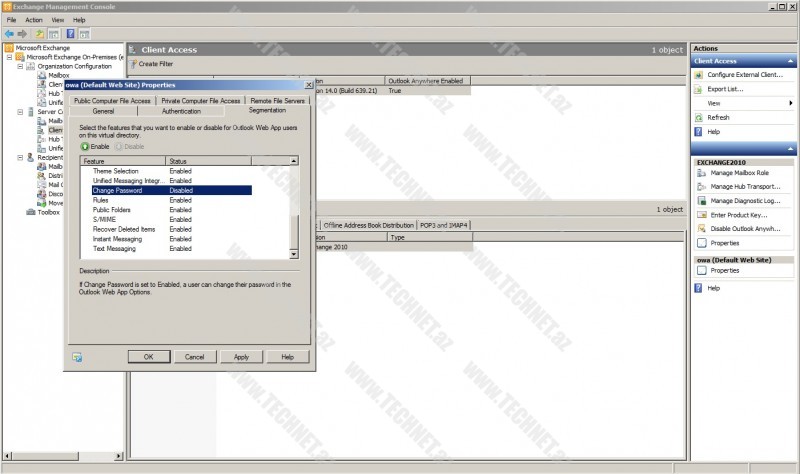 change password disable