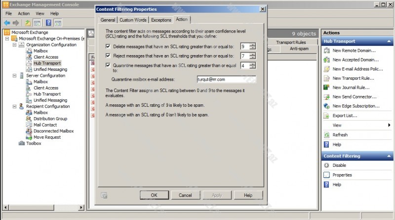 Anti-Spam configuration6