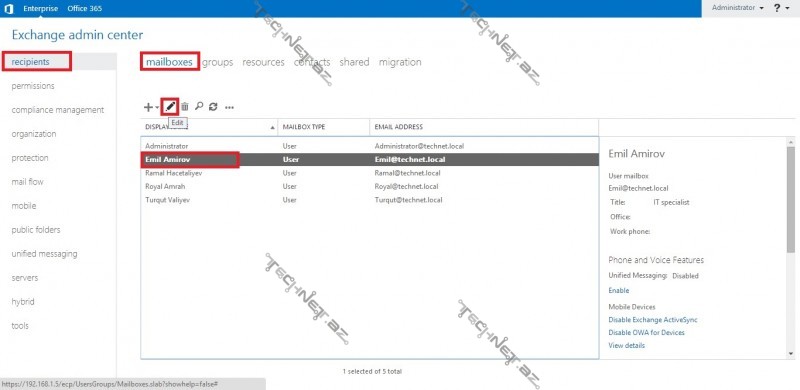 Manage user mailboxes1
