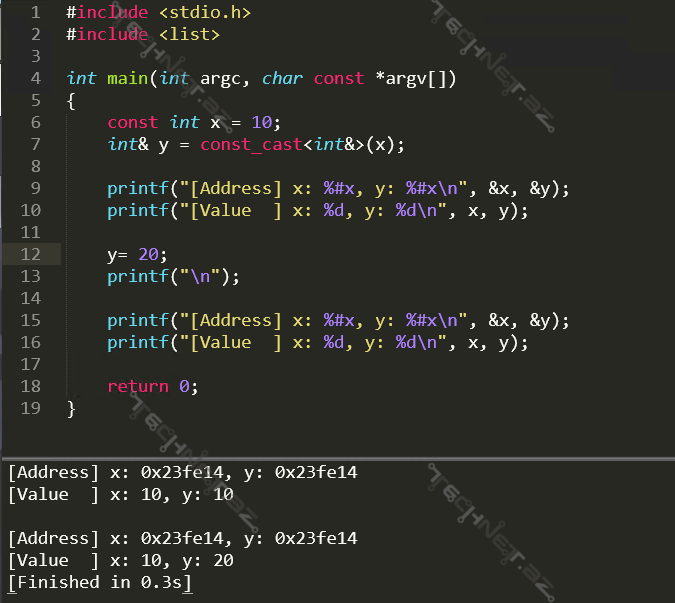 C++ dilində const_cast operatoru