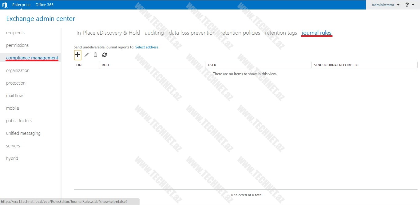 Exchange Server 2013 “Journal rules”