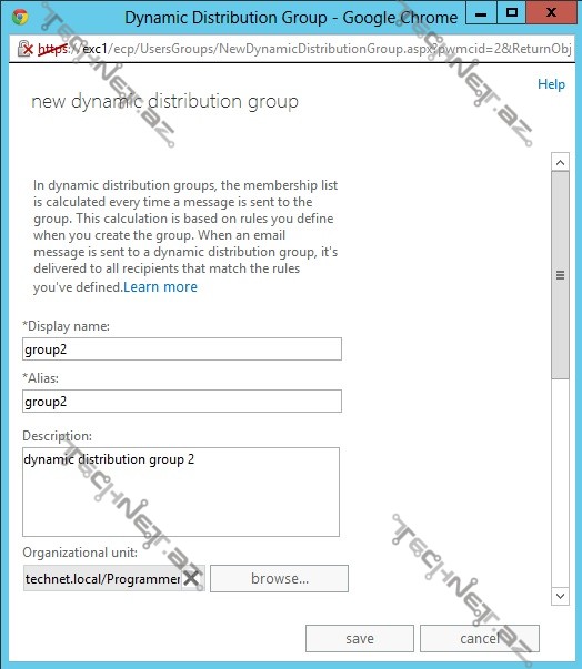 Exchange Server 2013 “Dynamic Distribution Group”
